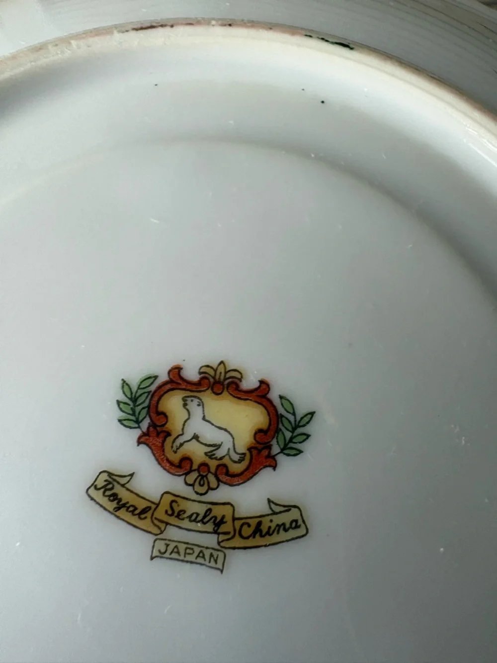 Royal Sealy Japan Green Footed Cup & Saucer Fruit Grapes Berries